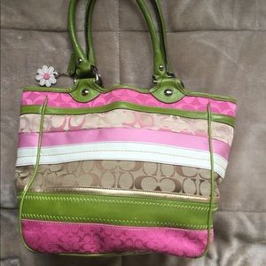 Coach patchwork tote purse